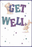 Cheerful and uplifting, this get well card glows with the same welcoming energy found on a bright morning stroll through Chingford. At its heart, two delightful companions-a teddy bear brimming with warmth and a floppy-eared pup alive with playful energy-grasp and balance the vibrant letters spelling 'Get Well.' Bold shades of indigo and teal give the typography spirit and presence, confidently set against a creamy background that brings clarity and calm. Sparkling, scattered stars in hues of blue and purple add a magical, hopeful tone-each a twinkle of support much like the first blooms of spring in Chingford Florist's window. The detailed, inviting fur textures of both animals offer a sense of tangible comfort, as if their gentle embrace could ease any moment of illness. More than just a message, this card is a heartfelt salve-a thoughtful and joyful gift, perfect for sharing kindness and care with loved ones throughout Chingford's close-knit communities.